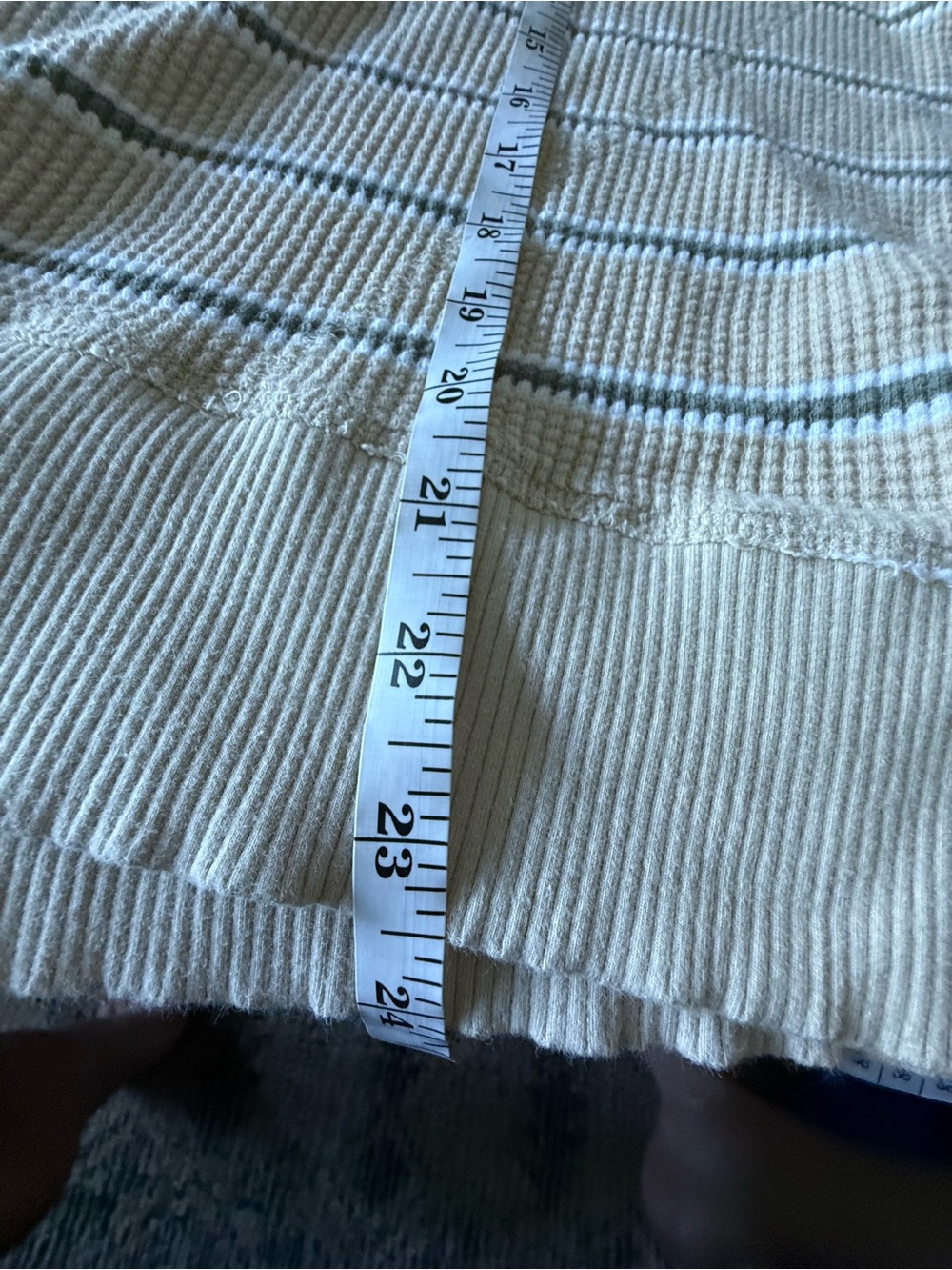 Aerie striped waffle long sleeve crew neck shirt - Picture 6 of 6